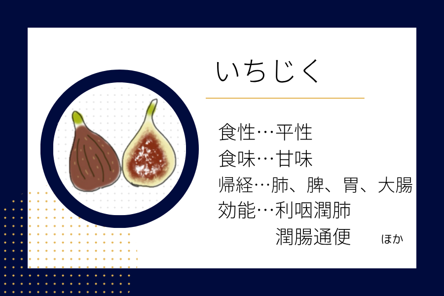 An illustration summarizing the medicinal properties of “Autumn Dietary Therapy: Fig” showing a fig image along with its nature, flavor, meridian tropism, and functions.