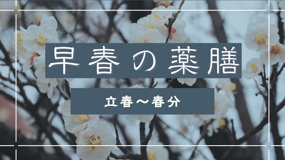 Eye-catching image with blooming plum blossoms, featuring the text “Early Spring Dietary Therapy: Beginning of Spring to Vernal Equinox”